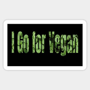 An Inscription “I Go for Vegan” Sticker